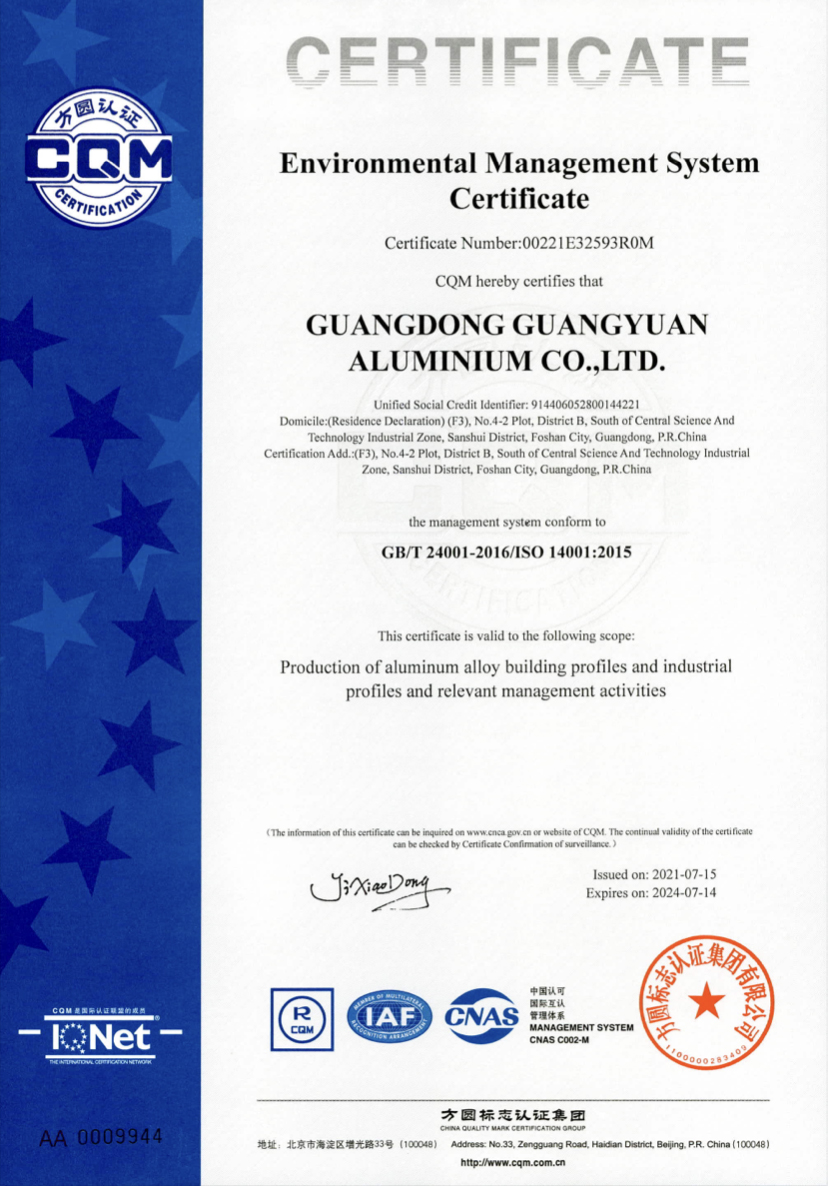 Environmental Management System Certificate