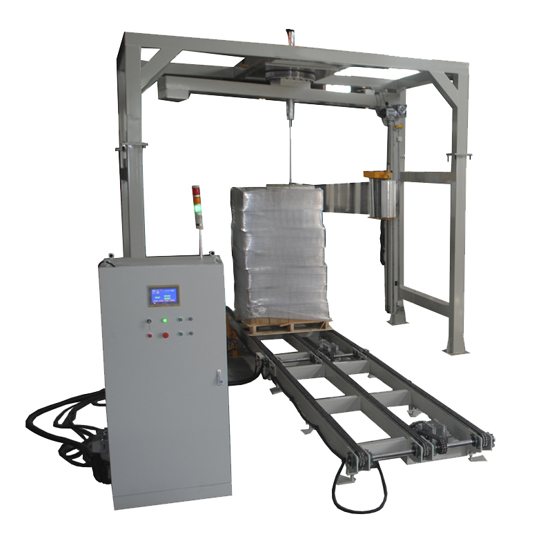 Fully autoamtic rotary arm stretch wrapping machine