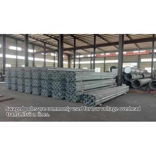 8 -11m Swaged Tubular Pole disesuaikan Galvanized E