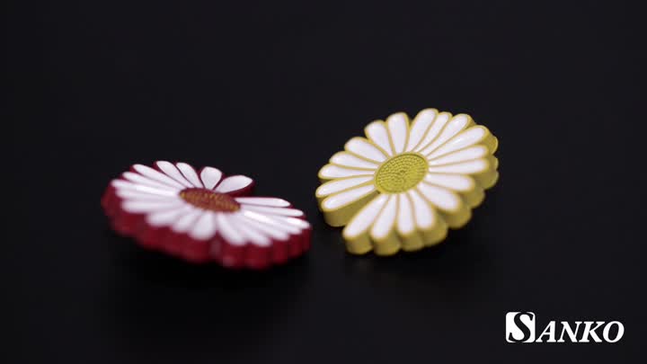 Flowers Enamel Buttons