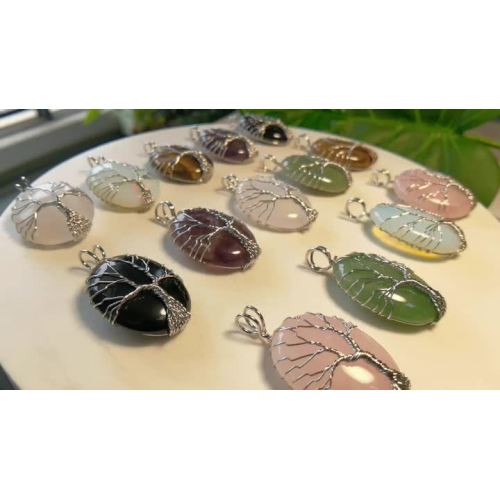 SP1375 Life tree gemstone pendant (2)