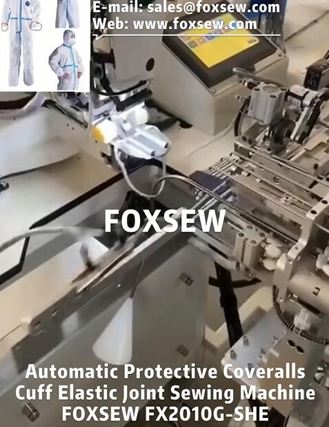 Automatic PPE Coveralls Cuff Elastic Joining Machine