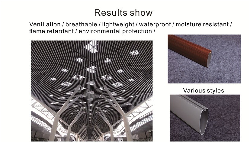 Aluminum Bullet-shaped Baffle Ceiling System