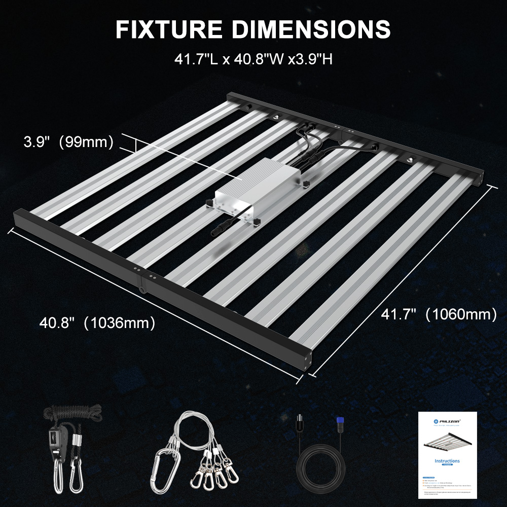 Phlizon 640w Foldable 8 Bars Samsung Full Spectrum Folding Led Grow Light for Indoor Hydroponics Bar Strip Plant Growth Lamp