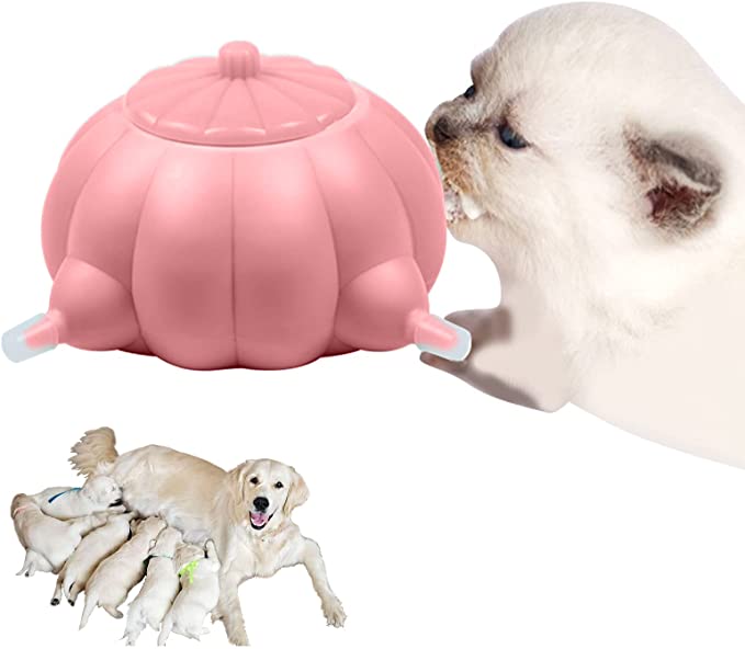 Puppy Bubble Milk Bowl Silicone Nipples Dog Cat Pet Milks Replacer Tube Feeder 