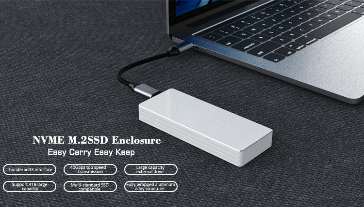 Thunderbolt 3 40Gbps High Speed type-c SSD Enclosure