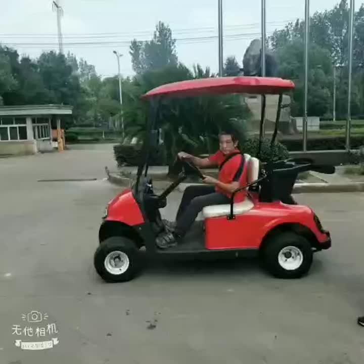 EZGO style 2 seat red electric golf cart dynamic video.mp4
