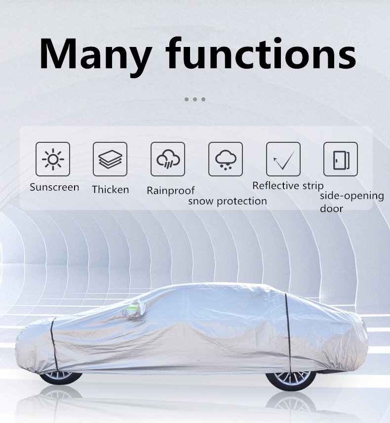 Winter windshield snow proof multiple sizes side door polyester full body sunclose car cover