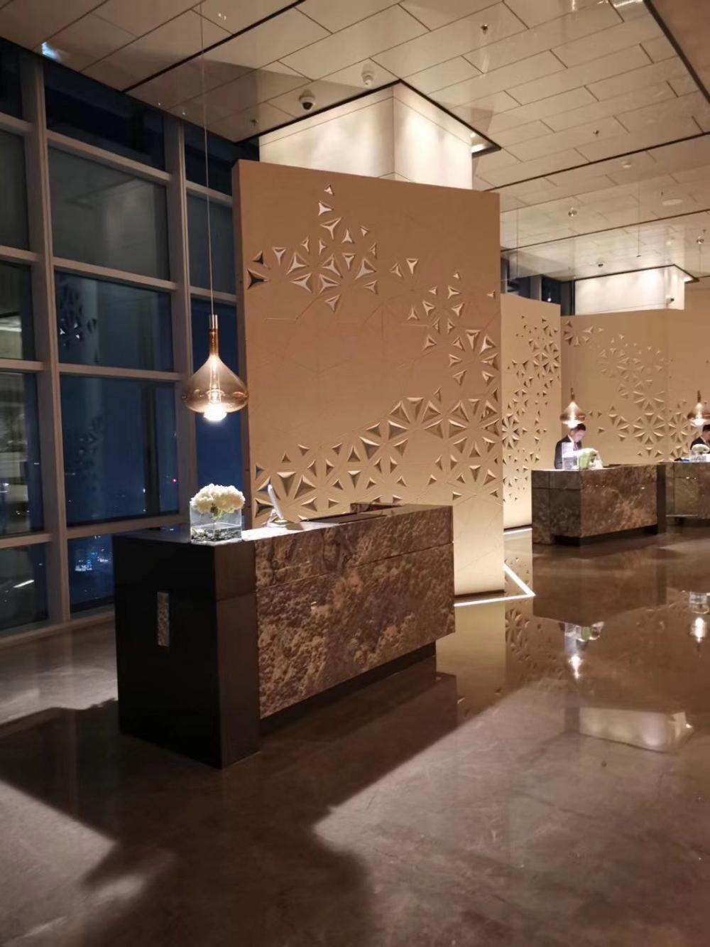 Art hollowed carving aluminum cladding use in  reception