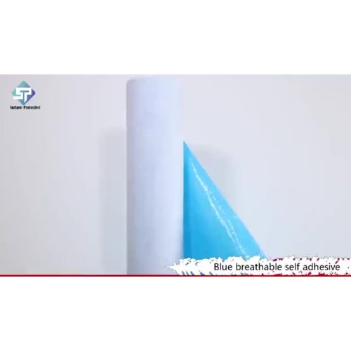 surface protective-blue breathable self adhesive floor prontection mat.mp4