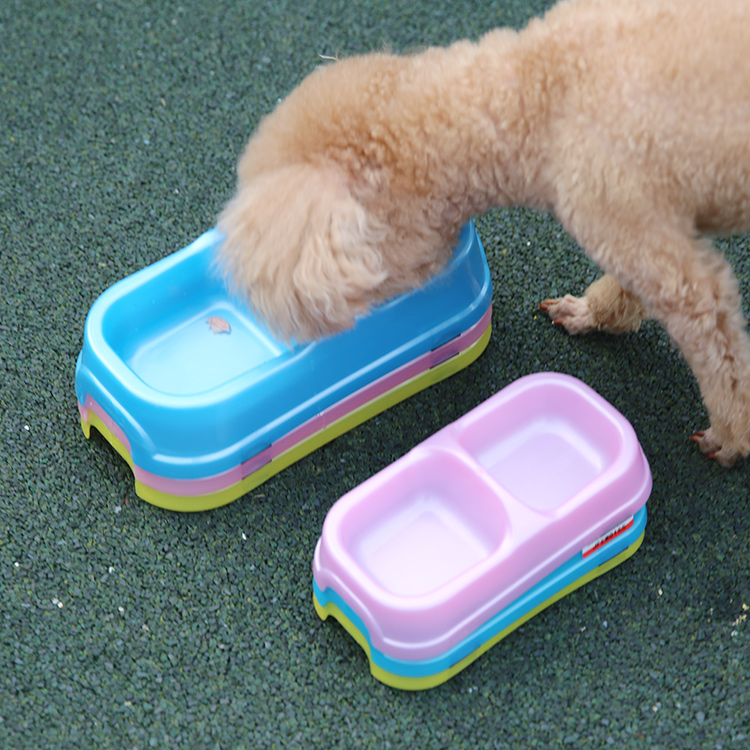 Dog Bowls Fancy Double Pets Plastic Bowls Puppy Food Cups Wholesale Dog Bowl