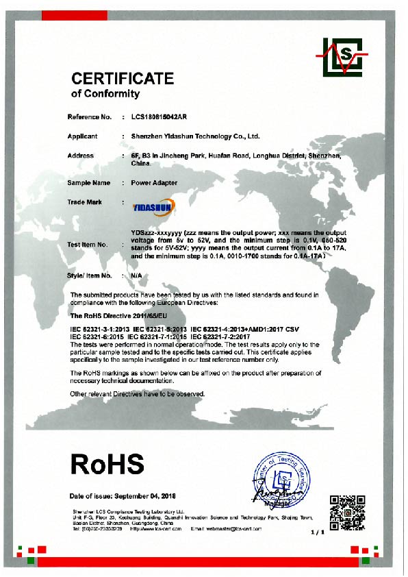 ROHS Certificate