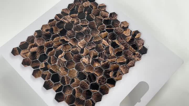 Tuile de verre hexagonal mosaïque