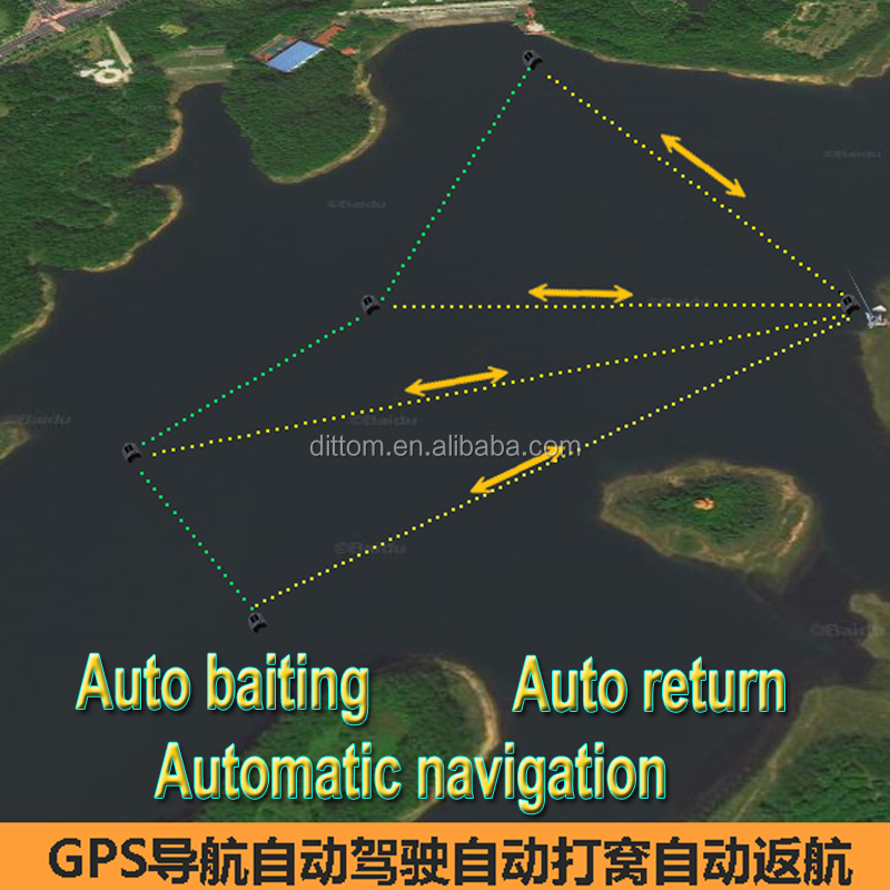 Auto Return GPS Sonar Bait boat Fishing Finder Skywolf TL-380E 433MHZ with 12nest