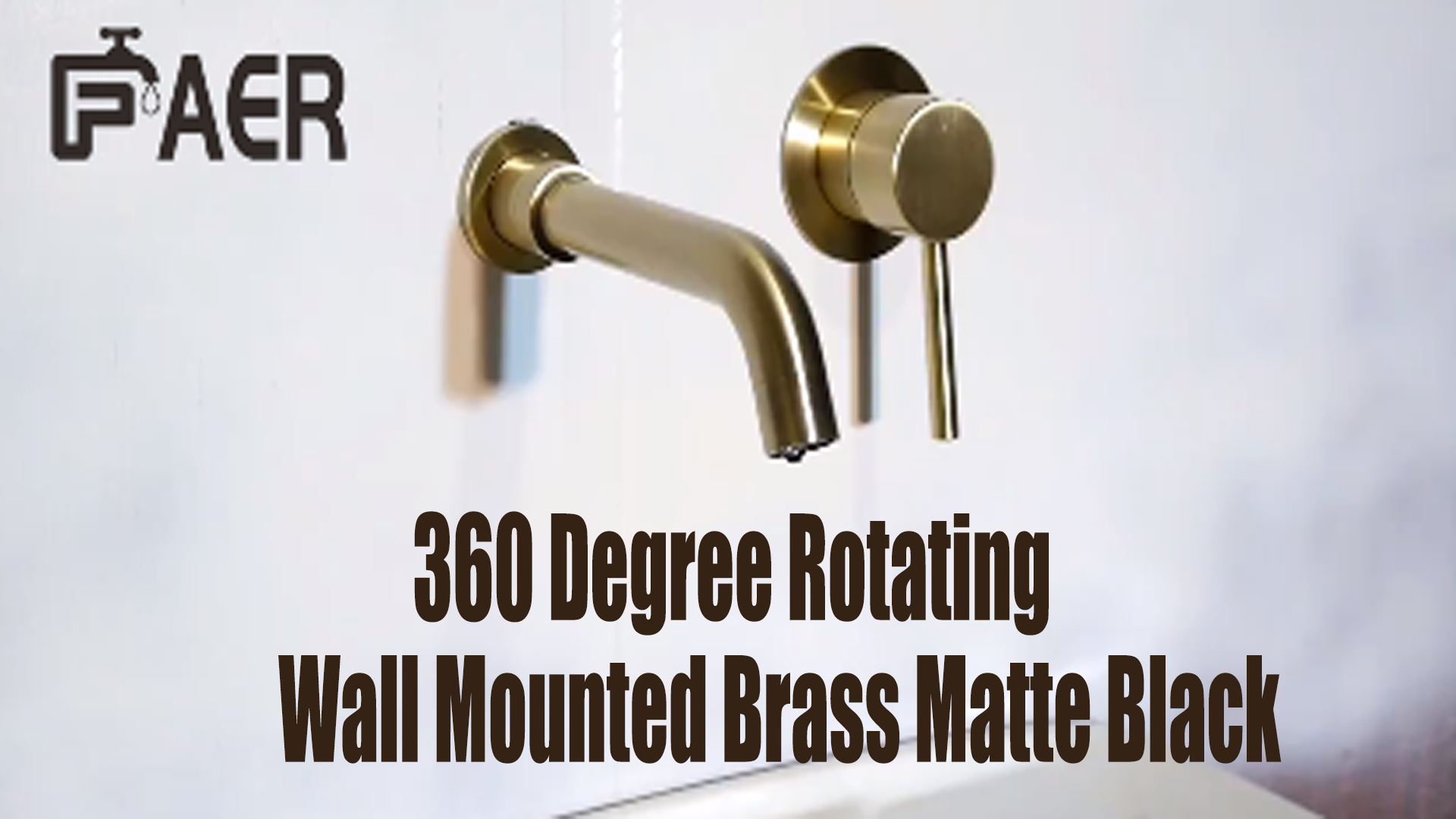 360 Degree Rotating Wall Mounted Brass Matte Black Faucet
