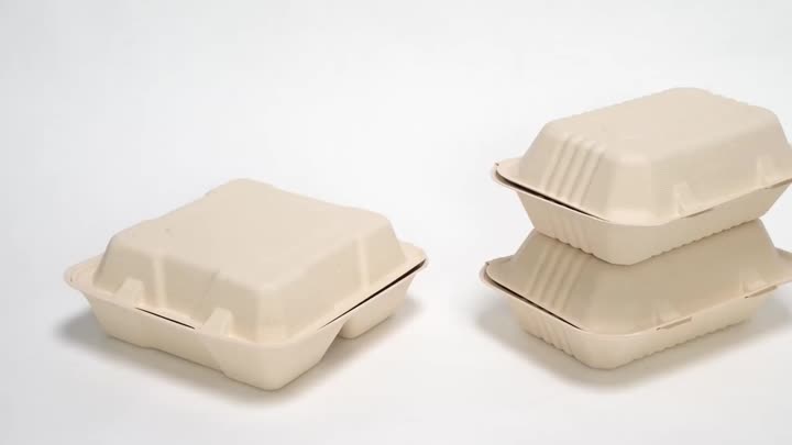 Degradable clamshell box