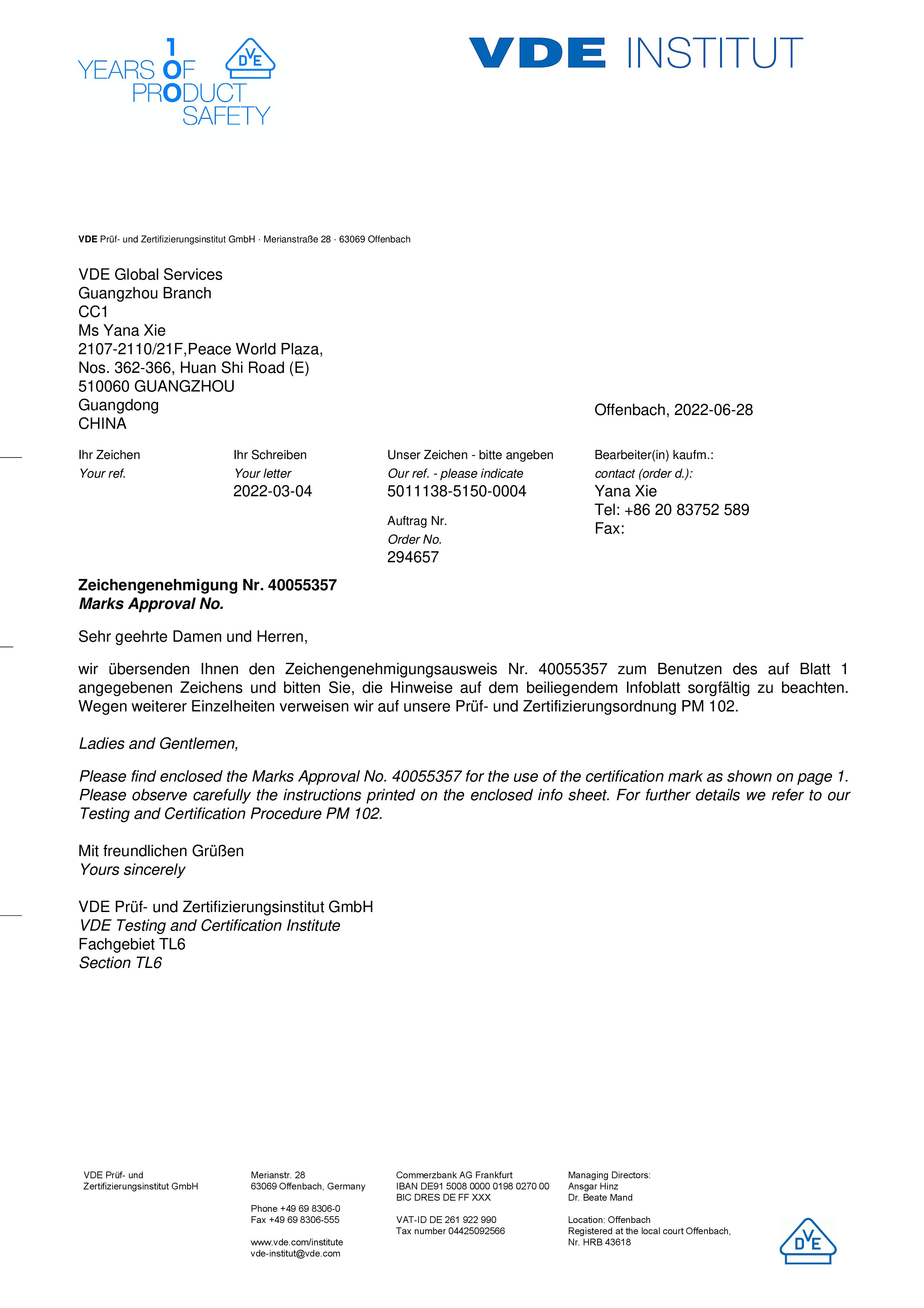 VDE Certification