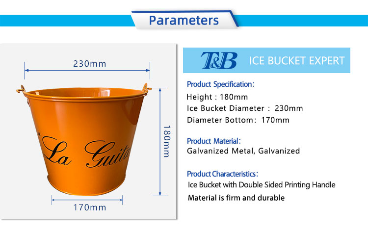 Double-sided printed ice bucket with personalized handle