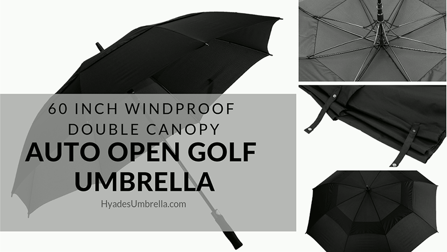 60 Inch Windproof Double Canopy Auto Open Golf Umbrella