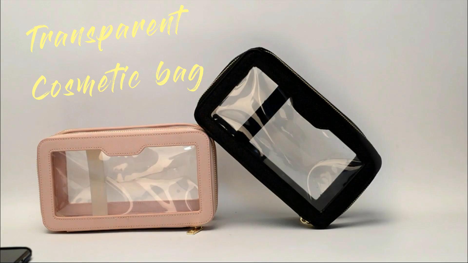 pink black cosmetic bag