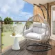 Patio de jardin moderne de haute qualité chaise swing rotin chaise d&#39;oeuf suspendu avec un canapé de support de métal.