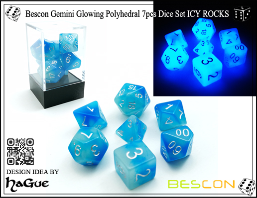 Bescon Gemini Glowing Polyhedral 7-delige dobbelstenen set ICY ROCKS-New Version-1.jpg