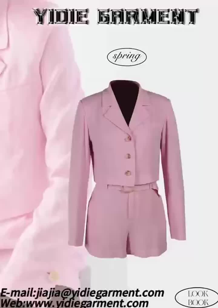 traje jacekt rosa de manga longa