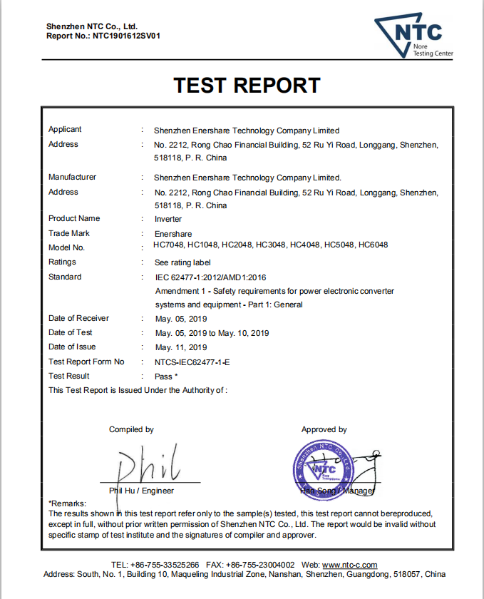 TEST REPORT IEC62477-1