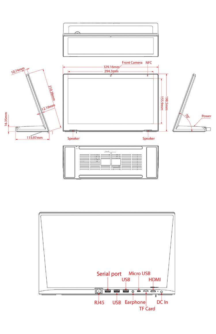 industrial android tablet 20 inch