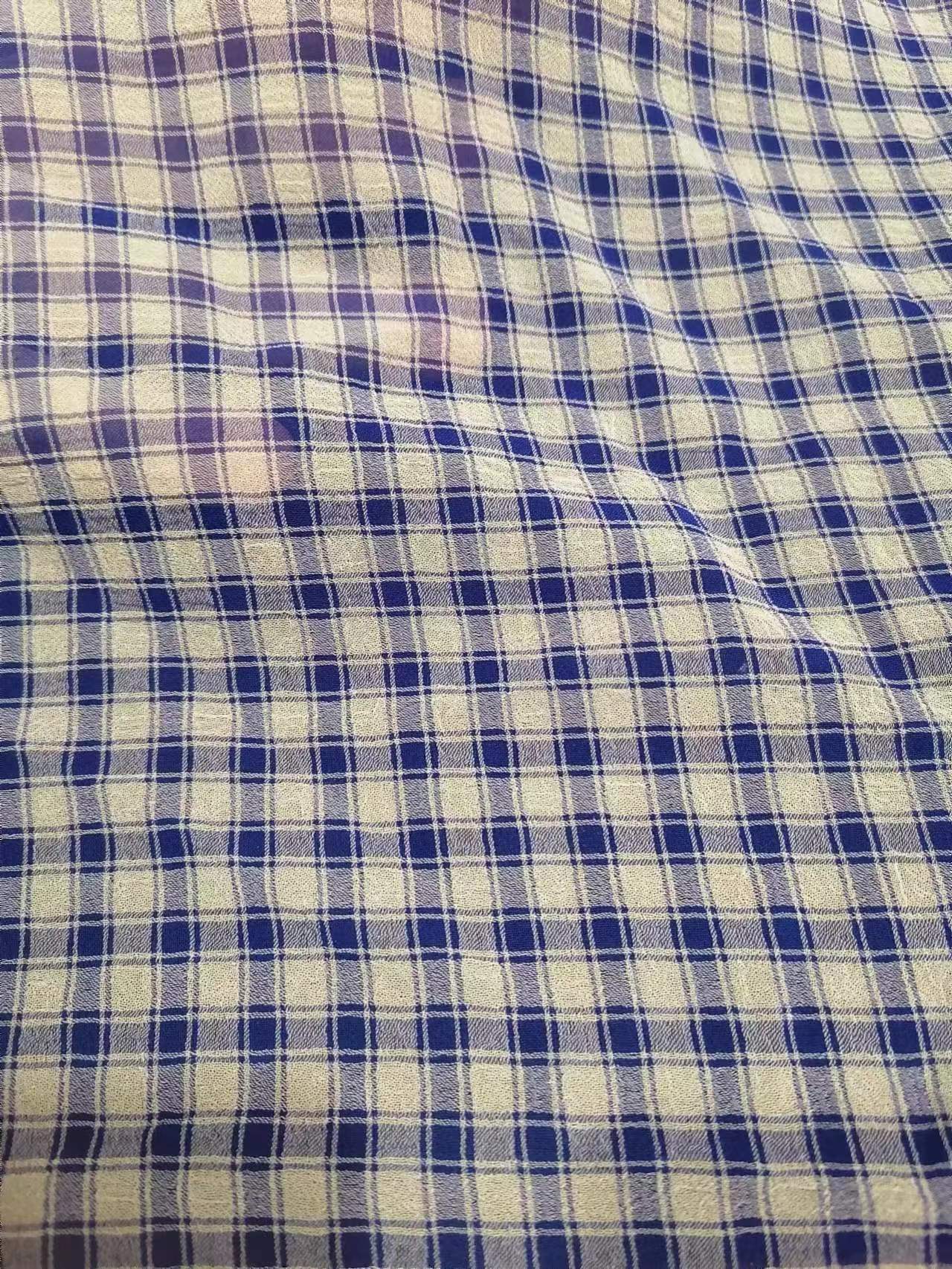 Cationic polyester chiffon check fabric4