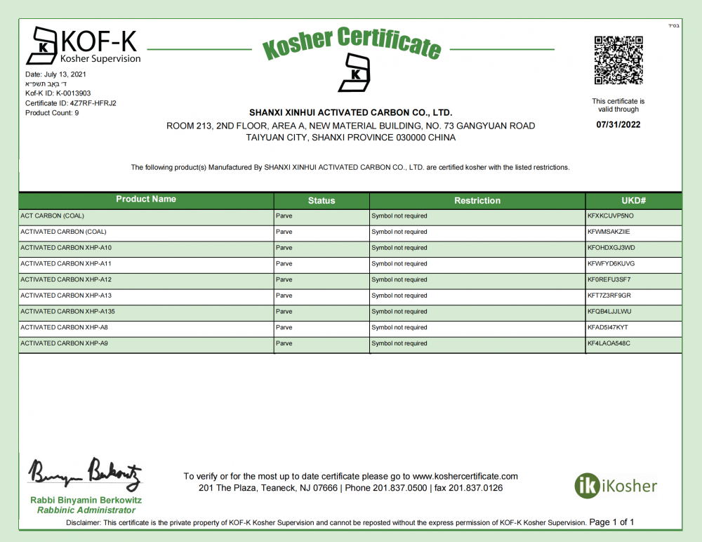 Kosher Certificate