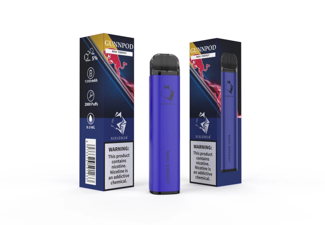 Vaporizador Gunnpod Fruit Flavor Cigarette E-Cigarette 2000 Puffs Vaporizador Vape Descartável