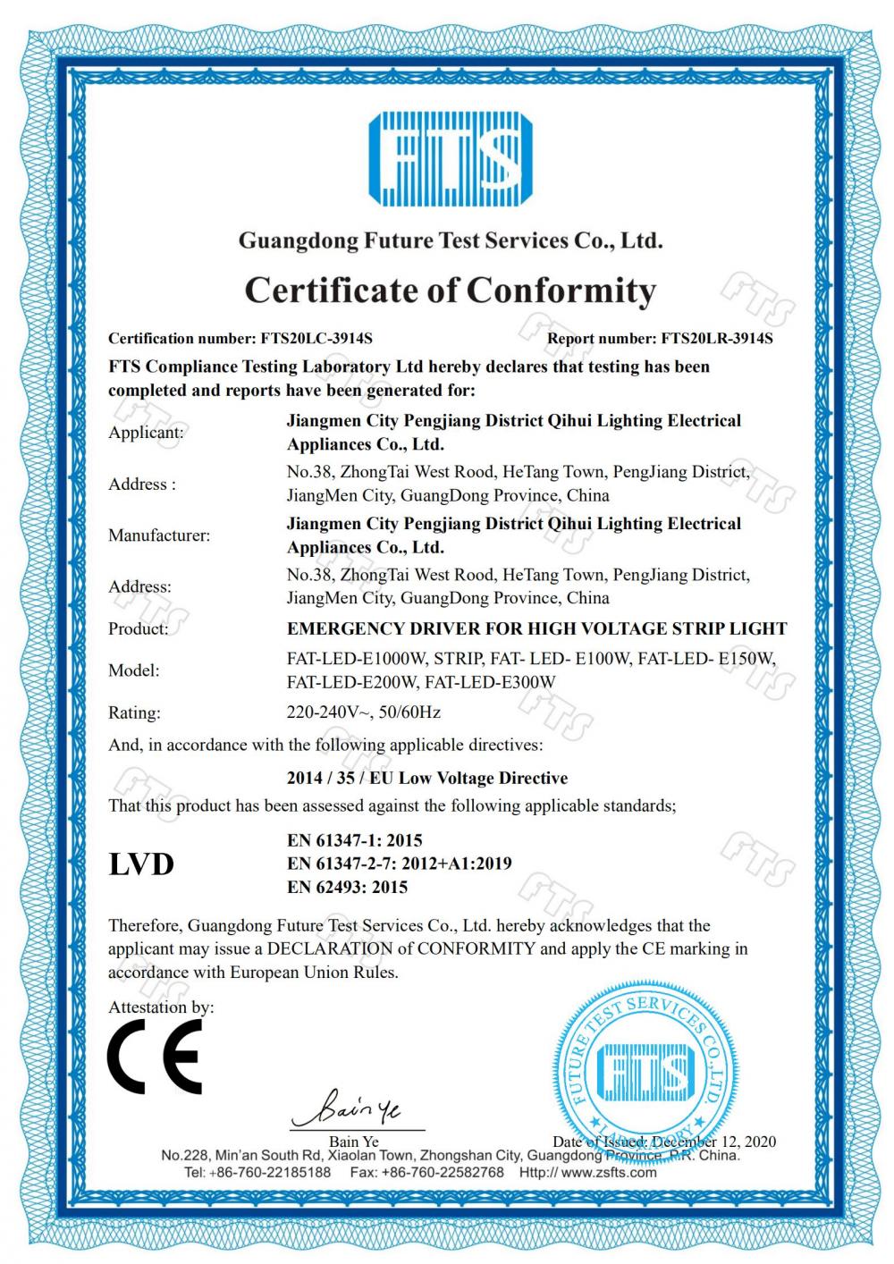 FAT-LED-E100W/FAT-LED-E150W/FAT-LED-E200W/FAT-LED-E300W LVD