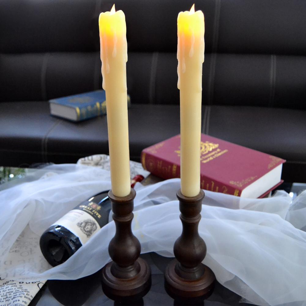 Rustic Vintage Wooden Taper Candle Holders