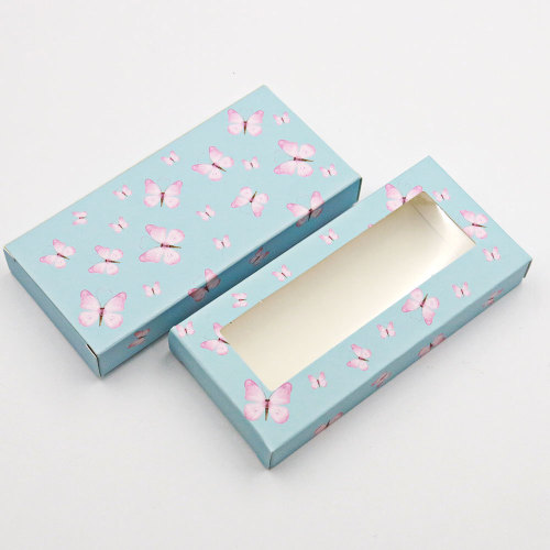 Kotak kertas kosong warna penuh untuk pembungkusan bulu mata