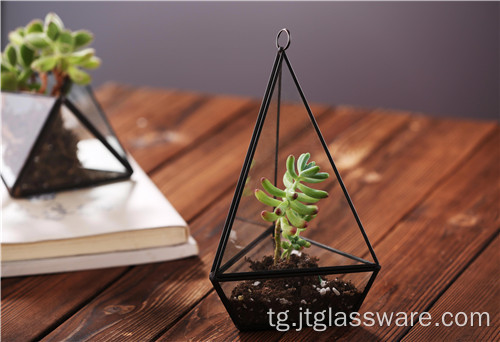 Тоза геометрӣ Glass Terrarium Lantern Tabletop