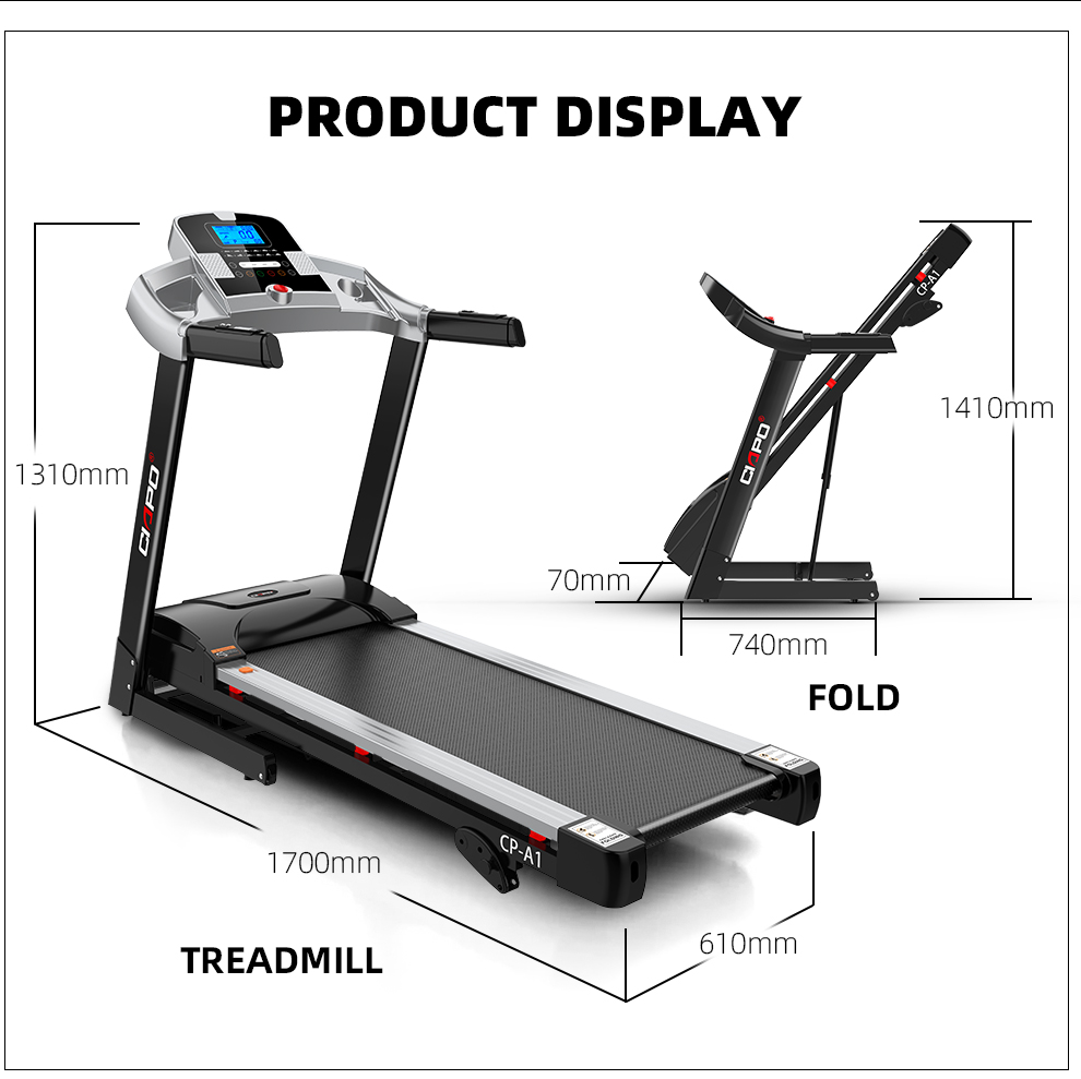 CIAPO Electric Folding Treadmill Hot Sale Motorized Running Jogging Machine for Home Use