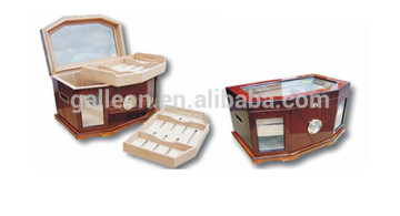 hexagon large cigar humidor beveled glass top display cigar humidor for sale