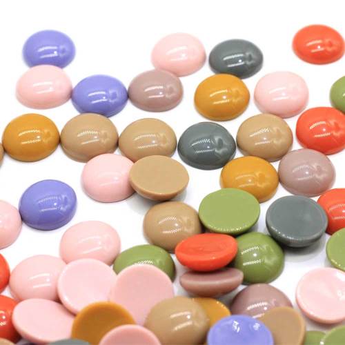 New Resin Design 100Pcs Sweet Candy Flatback Round Beads Cabochon Kids Hair Bow Art Deco Jewelry Making Accessories Shops