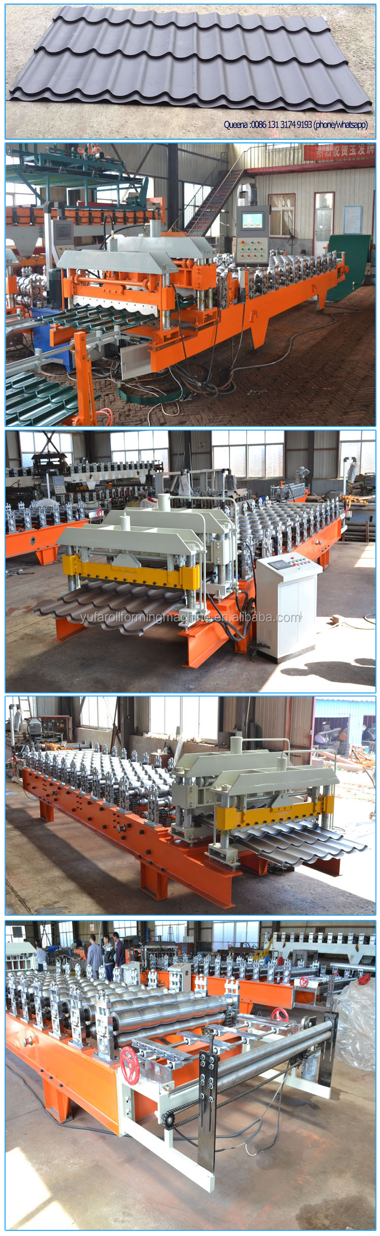 YUFA colour metal deck roof sheet glazed tile roll forming machine hot sale