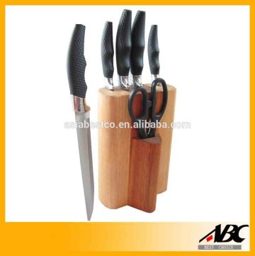 Durable Wooden Block Stainless Steel The Kitchen Knives