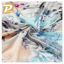 Polyester Spandex Printed Woven Fabric - Floral Digital Print Satin Silk