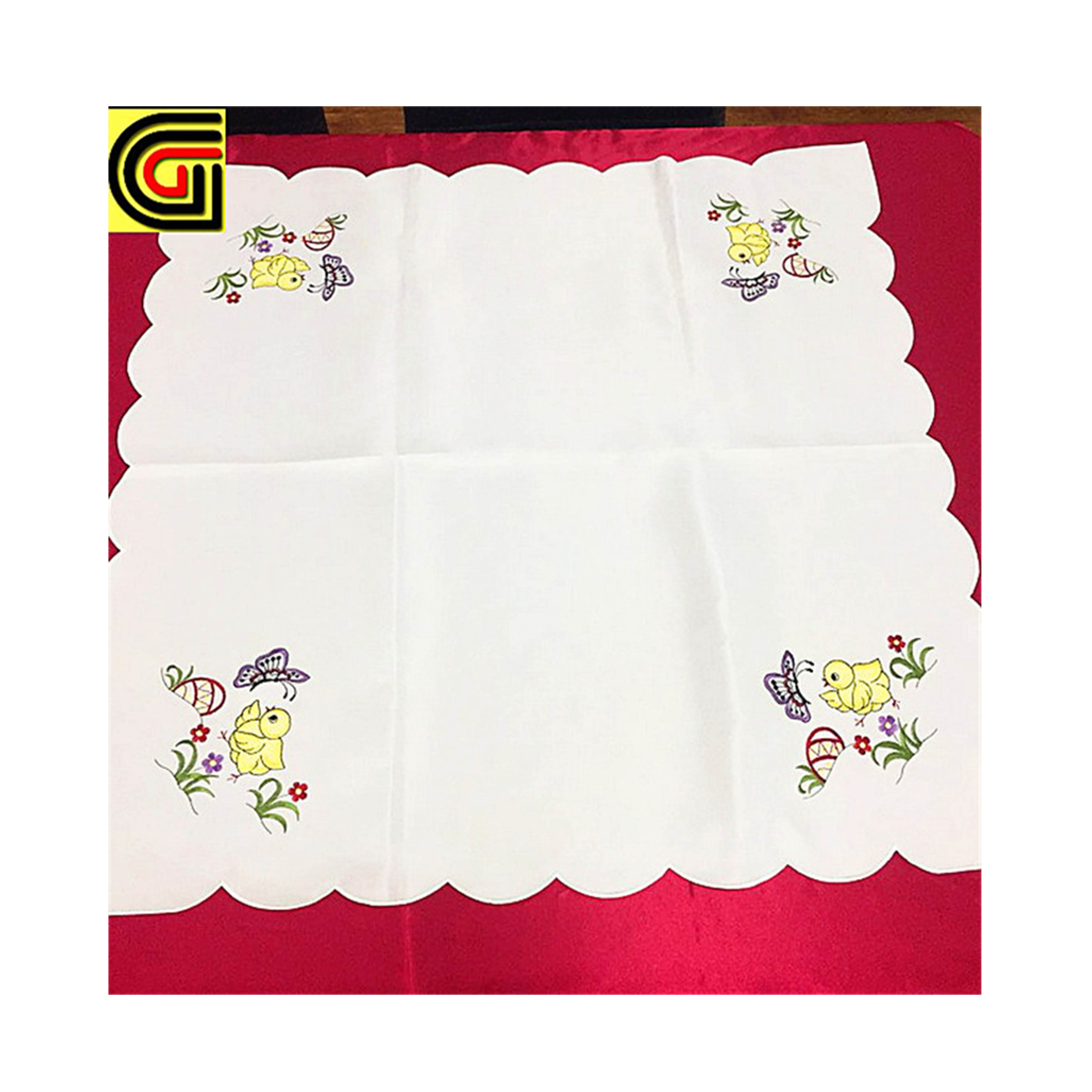 Hot Selling Easter holiday stain embroidery table cloth_tablecloth for Easter