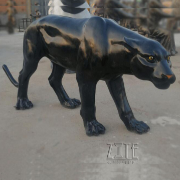 Life Size Resin Beautiful Elegant Black Panther Statue Art Sculpture