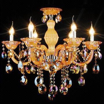 Liaison Modern Glass Chandelier with Crystal, Made of Iron and Glass, UL-/CE-certified