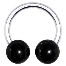 Black Glitter Horseshoe Circular Barbell