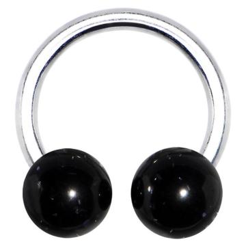 Black Glitter Horseshoe Circular Barbell