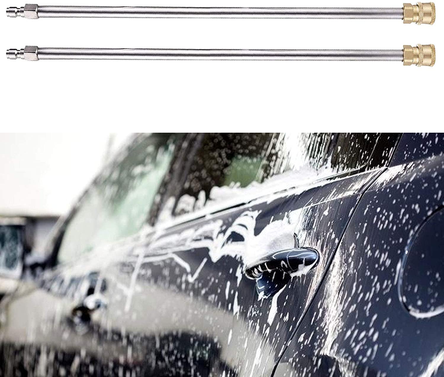 Pressure Washer Extension Wand, 12 Inch 4000 PSI Extension Pole Spares for Pressure Washers Gun/Cleaning Machine with 1/4 Quick