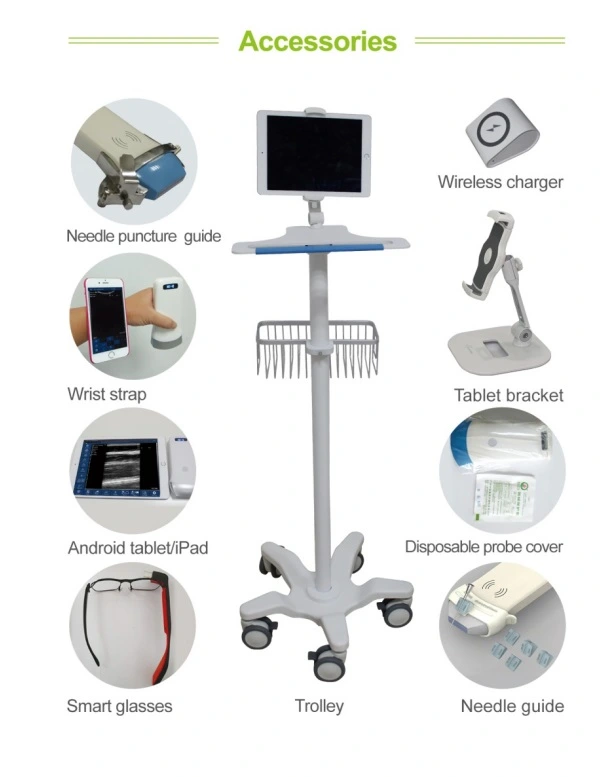 Medical Ultrasound Instruments 128 Elements 10-14MHz Mini WiFi Wireless Portable Color Doppler Ultrasound Linear Probe for iPhone/Android/iPad/PC