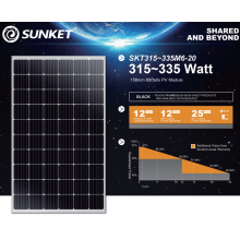 325W panel solar monocrystalline 158mm 60 sel